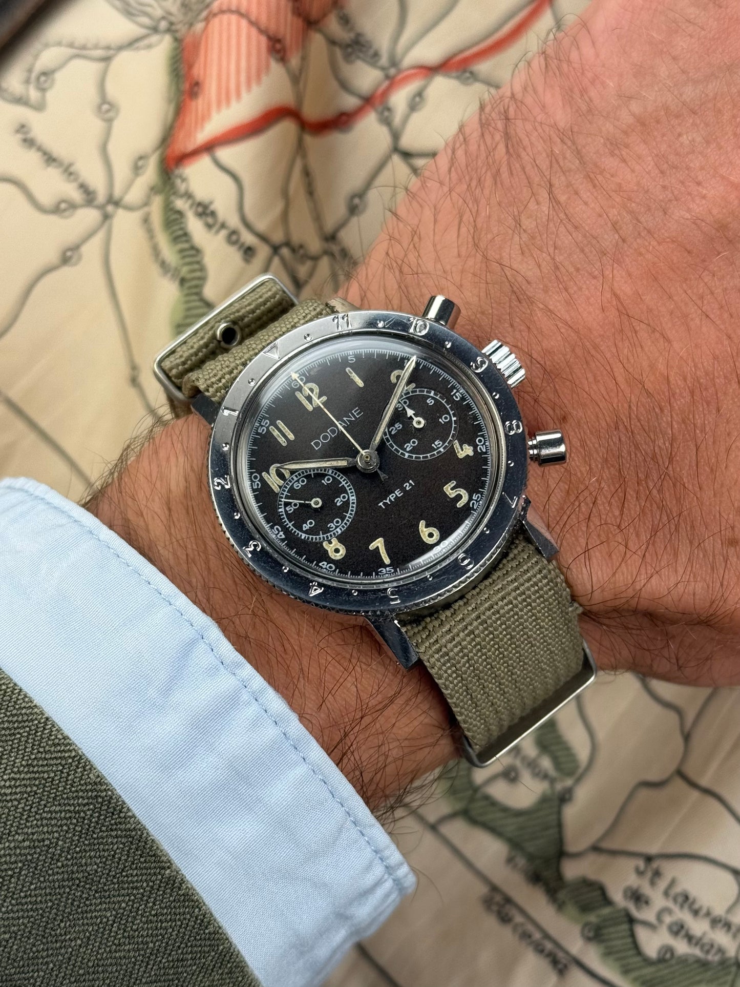 Dodane Type 21 military « Flyback » Valjoux 231
