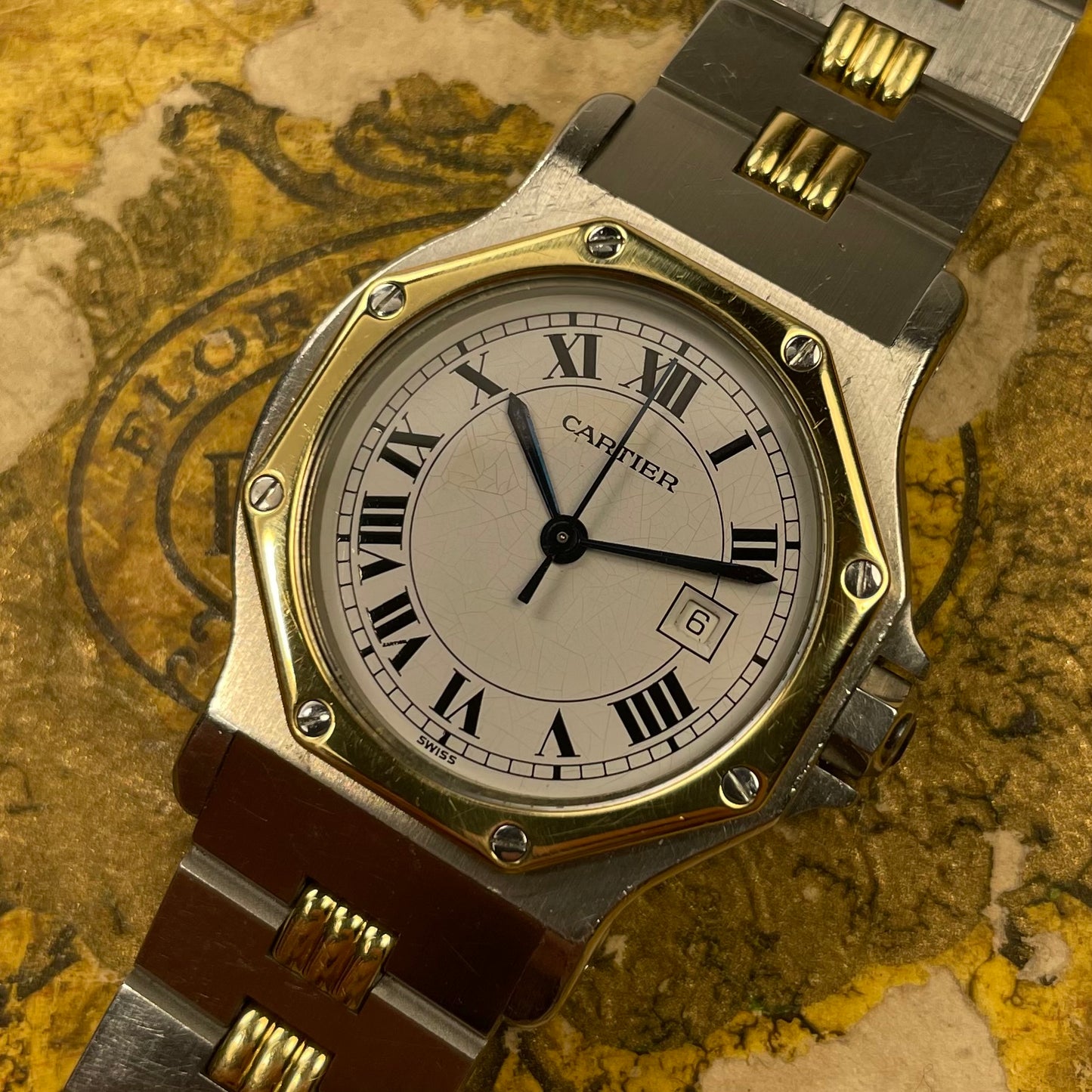 Cartier Santos Octagon “Godron” ref 2966