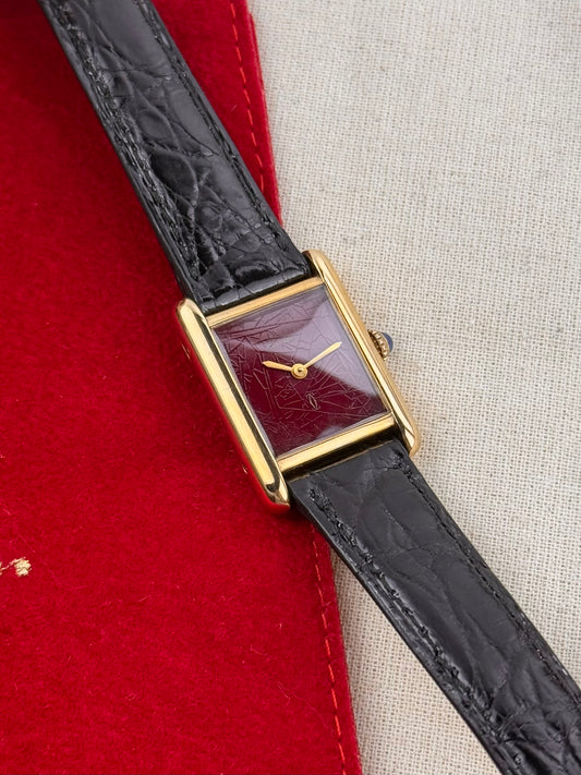Cartier Tank Must Burgundy Mechanique PM