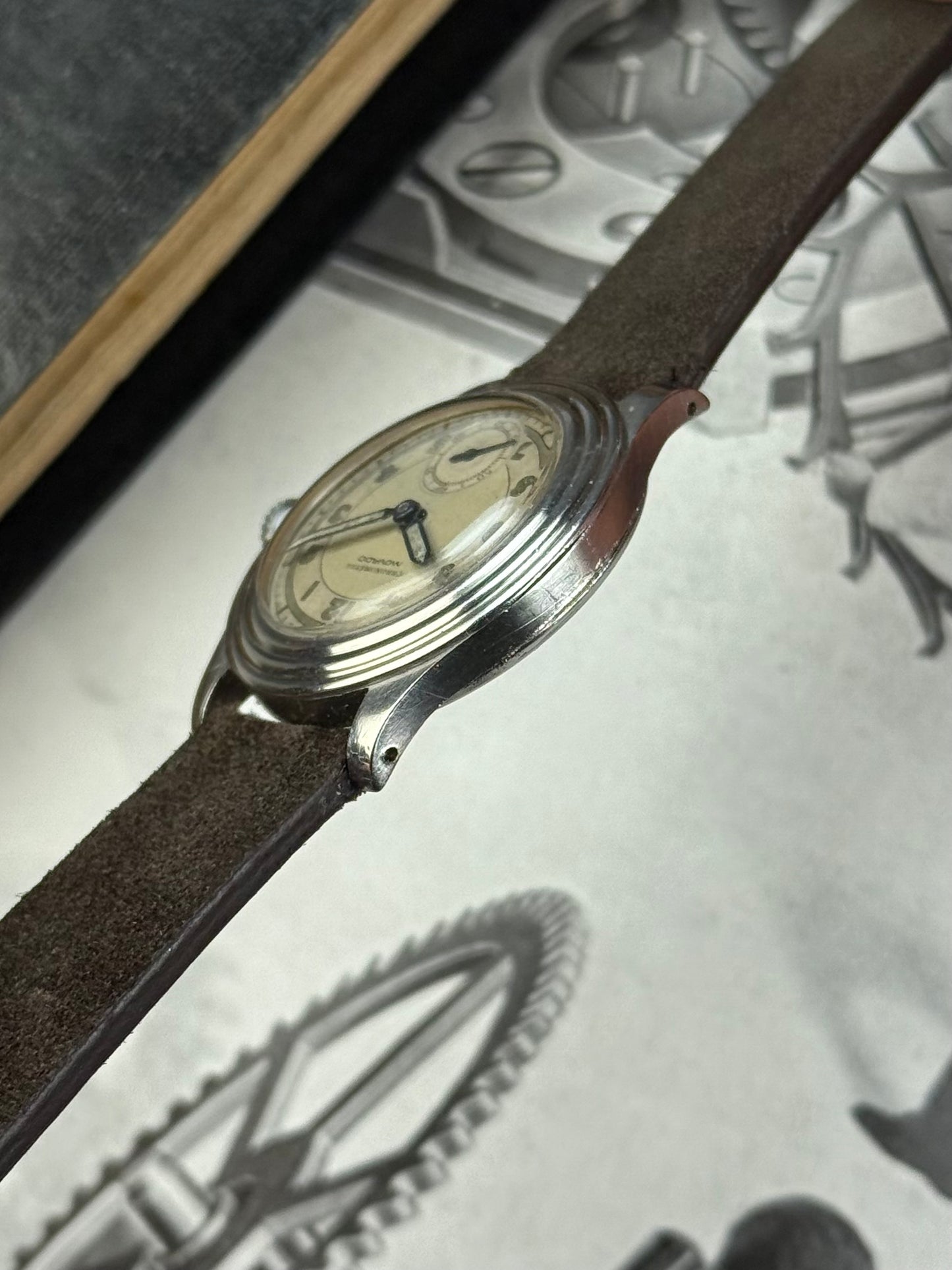 1930s Chronomètre Movado Steel Stepped Case