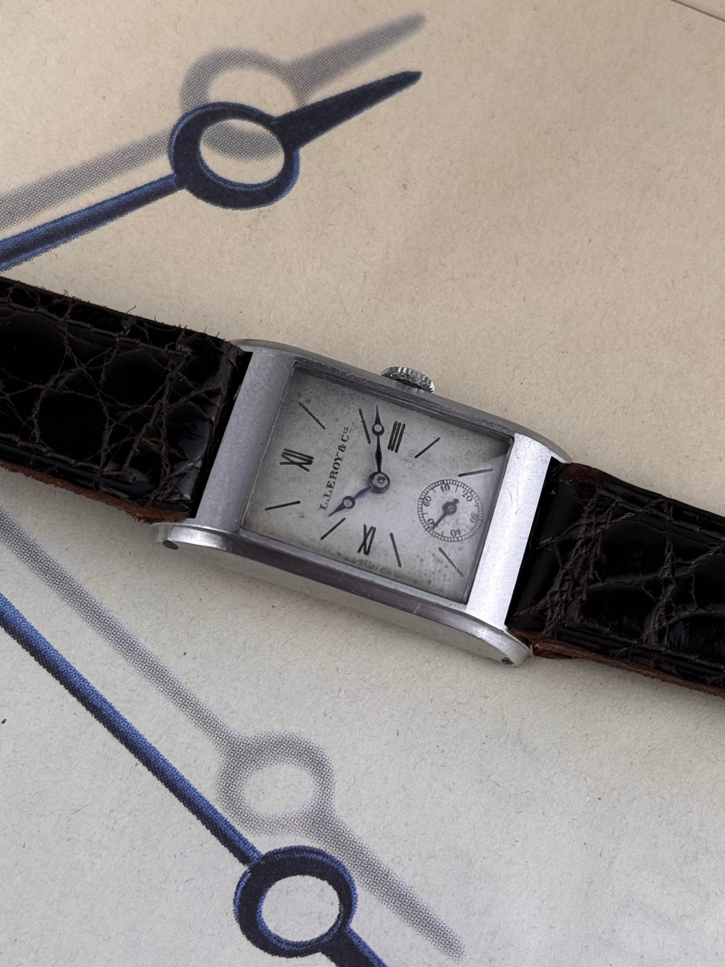 L.Leroy &Cie Tank Steel Wristwatch