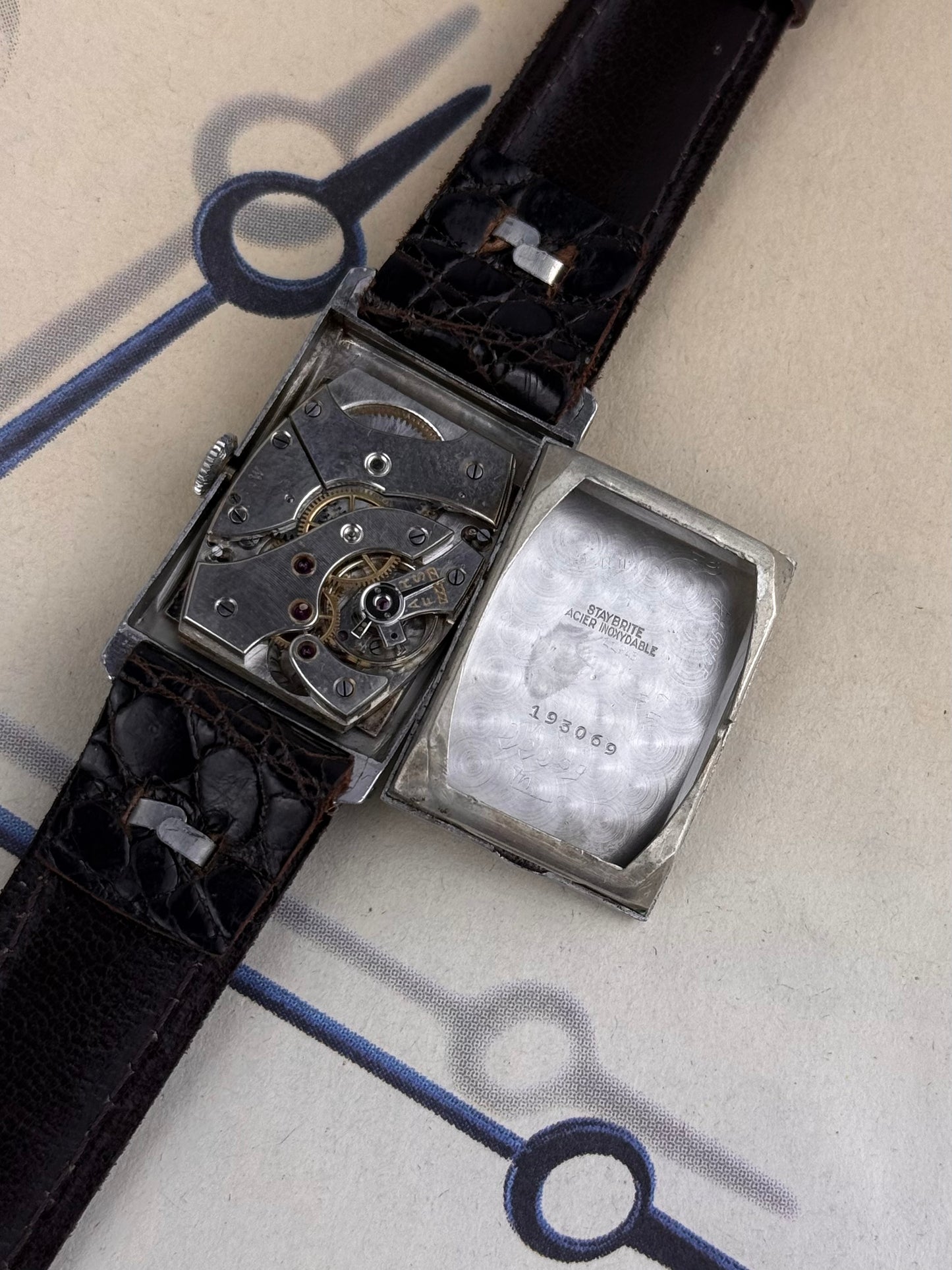 L.Leroy &Cie Tank Steel Wristwatch