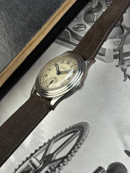 1930s Chronomètre Movado Steel Stepped Case