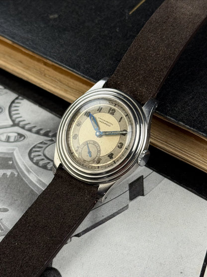 1930s Chronomètre Movado Steel Stepped Case