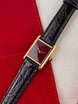 Cartier Tank Must Burgundy Mechanique PM