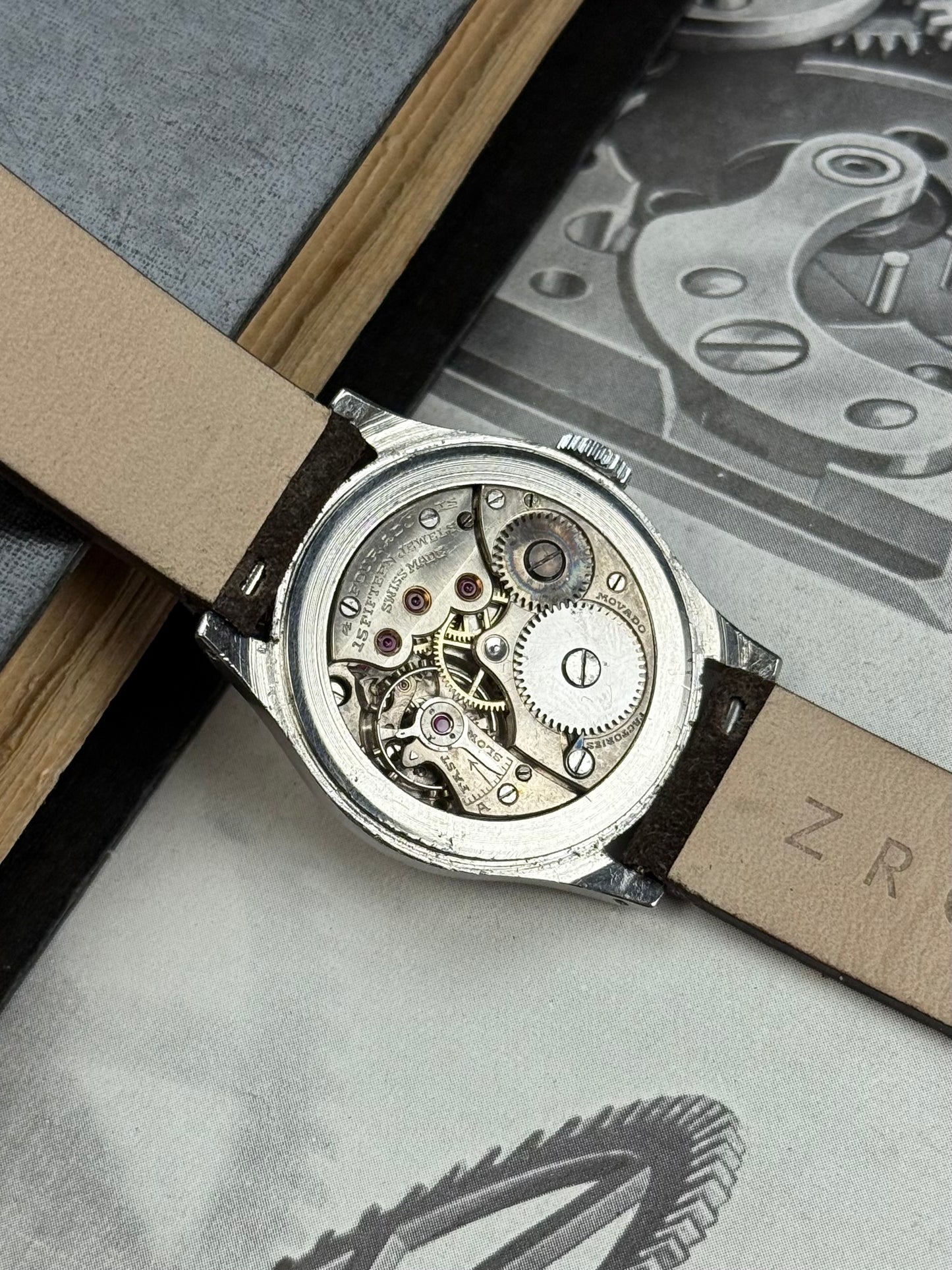 1930s Chronomètre Movado Steel Stepped Case