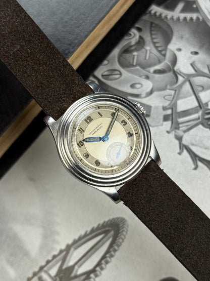 1930s Chronomètre Movado Steel Stepped Case
