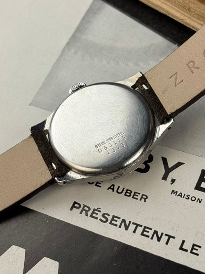 1930s Chronomètre Movado Steel Stepped Case