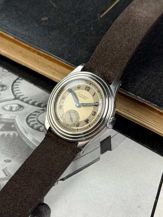 1930s Chronomètre Movado Steel Stepped Case