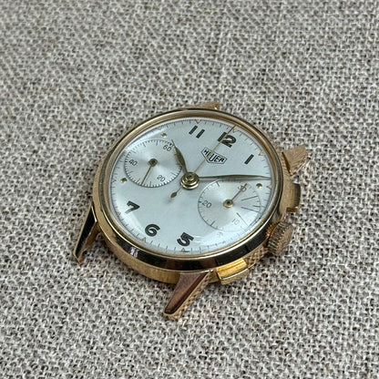 Heuer « Big Eyes » Ref2311 18k Gold Valjoux 23