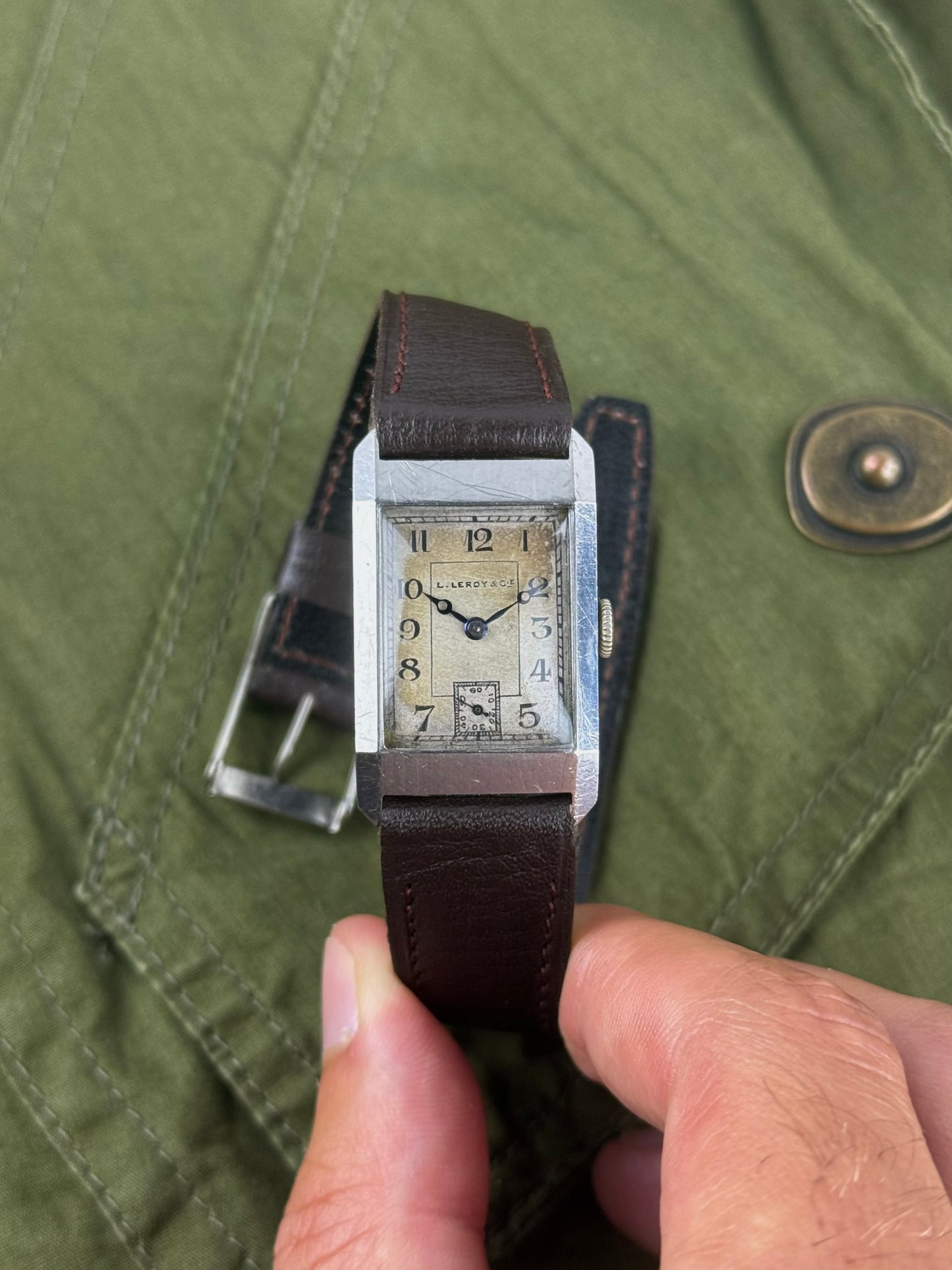 1934 L.Leroy &Cie Montre Bracelet rectangulaire 10lignes cal. Altus 8