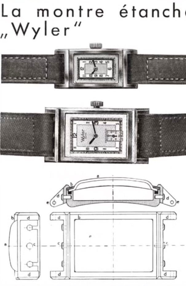1930s Wyler Vetta Incaflex Waterproof Gilt Dial