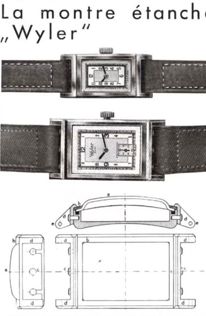 1930s Wyler Vetta Incaflex Waterproof Gilt Dial