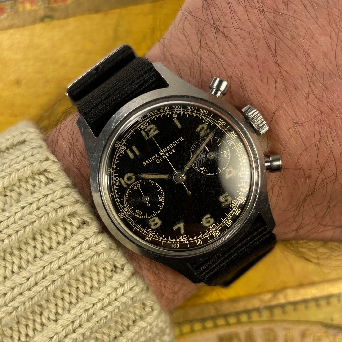 Baume & Mercier 40s military style chronograph