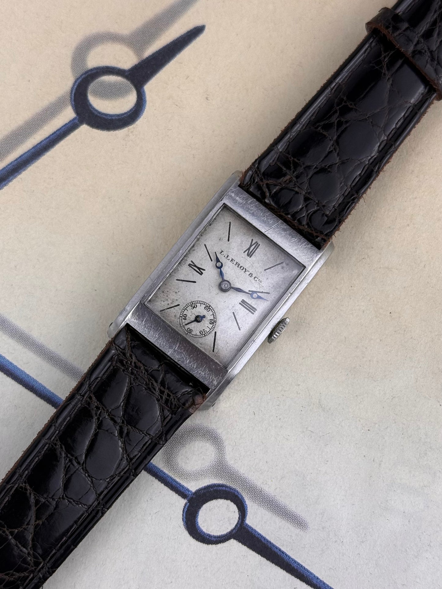 L.Leroy &Cie Tank Steel Wristwatch